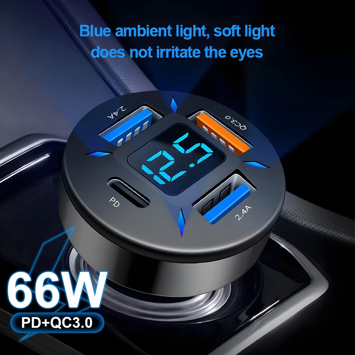 66w 4 Ports Usb Car Charger